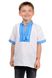 Рубашка летняя "Вышиванка" для мальчика (голубой жаккард) фото 1