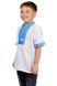 Рубашка летняя "Вышиванка" для мальчика (голубой жаккард) фото 2