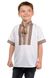 Летняя рубашка "Вышиванка" для мальчика (бежевый жаккард) фото 1